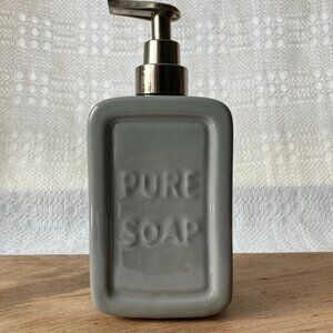 Grey Ceramics Retro Soap Dispenser Soap Bottle Lotion Bottle with Pump, Used